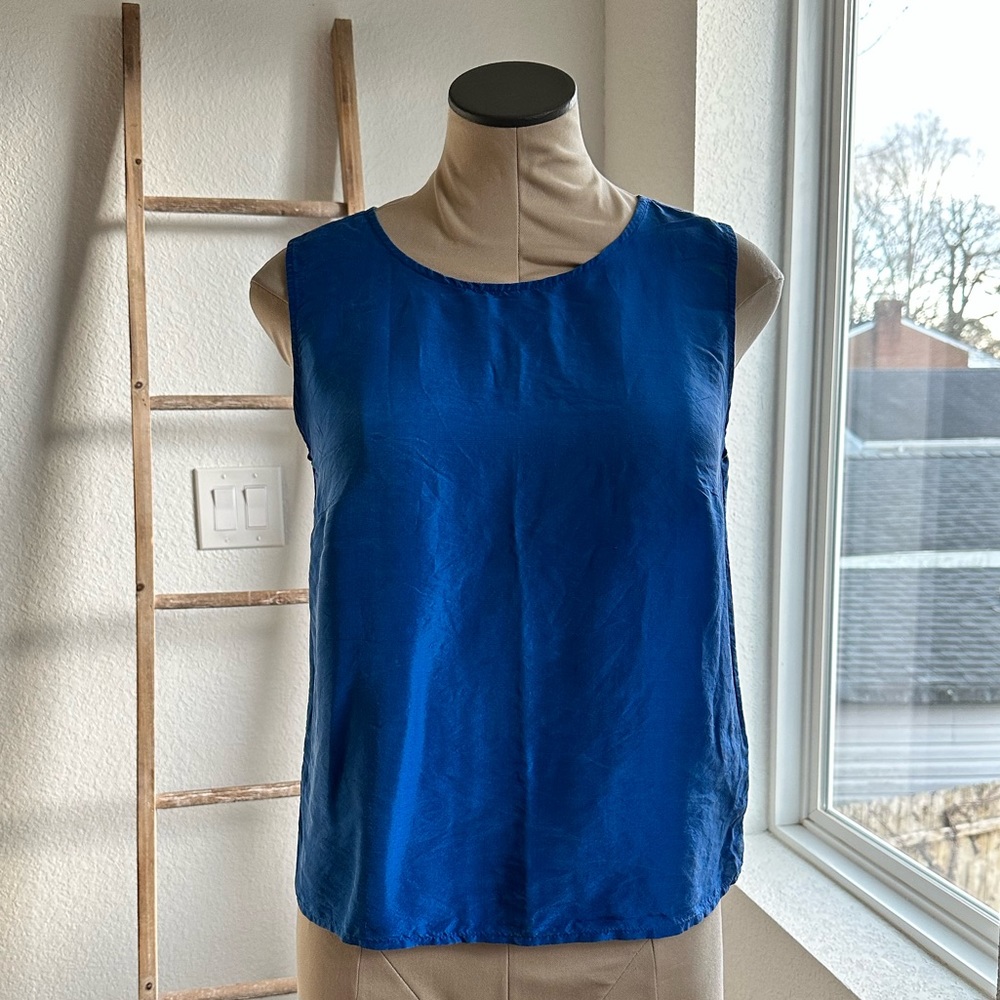 Karen Arnold Royal Blue 100% Silk Blouse Sz: Small